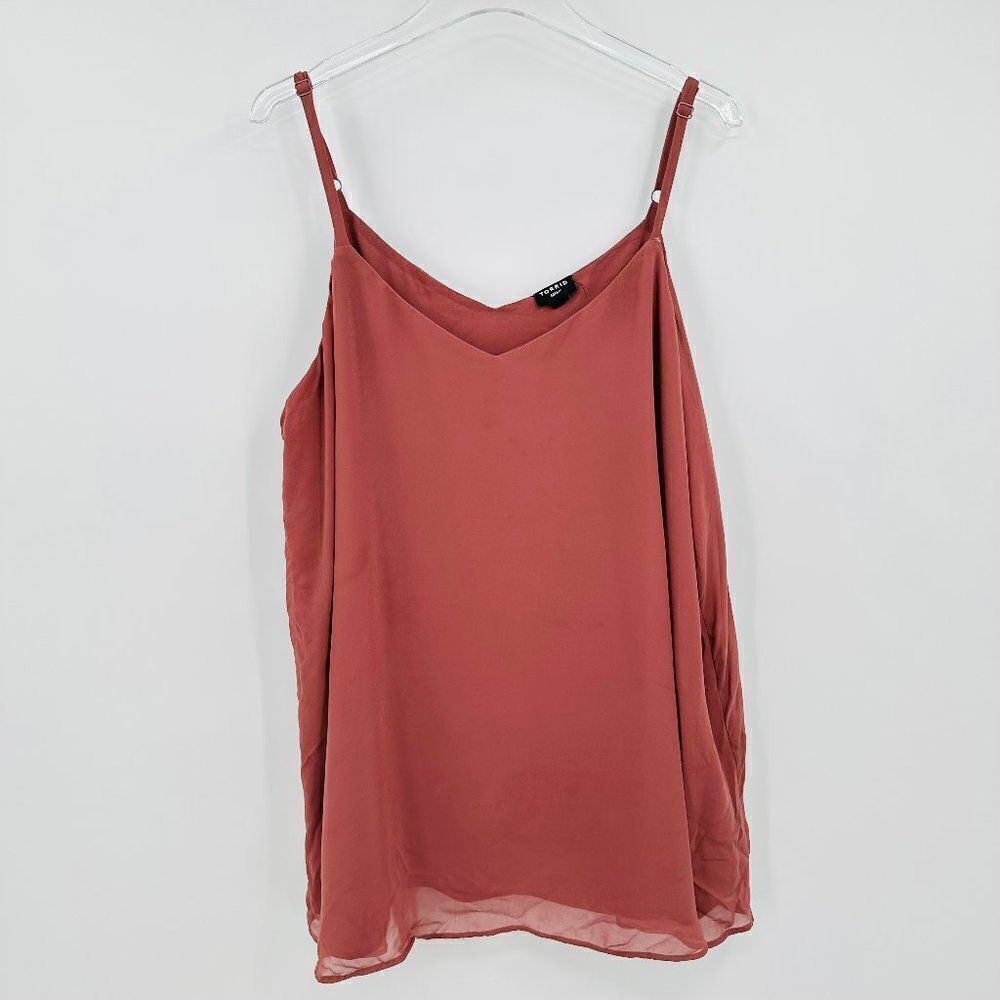 Torrid Size 3X Mauve Pink Sophie Layered Chiffon Tank Top Blouse